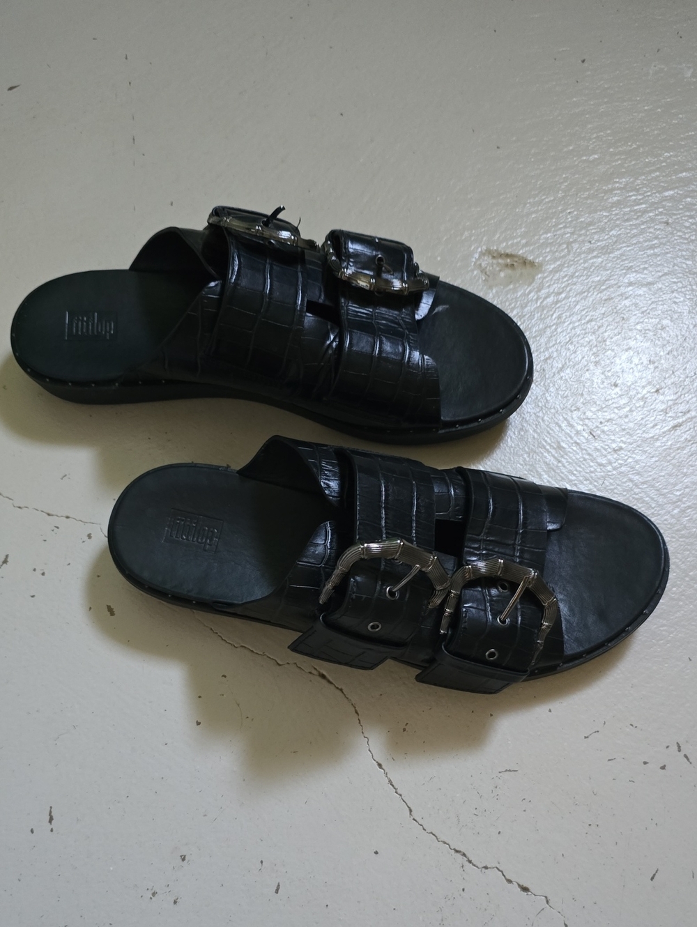Black Fitflop Double Buckle Sandals Size 9